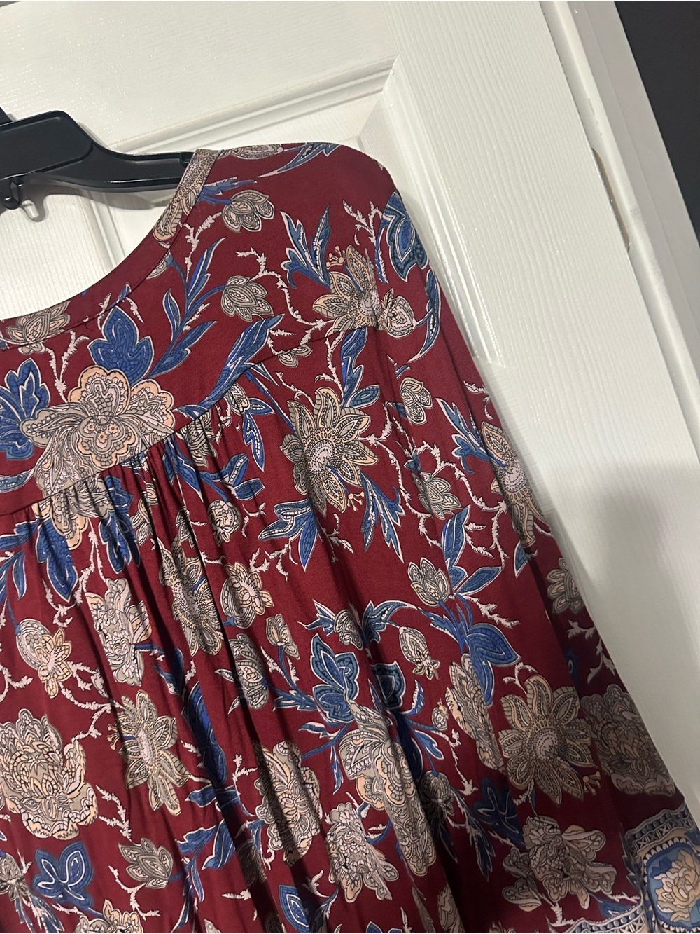 Lucky Brand Plus Paisley/Floral Button Front Henley Top - Picture 13 of 15
